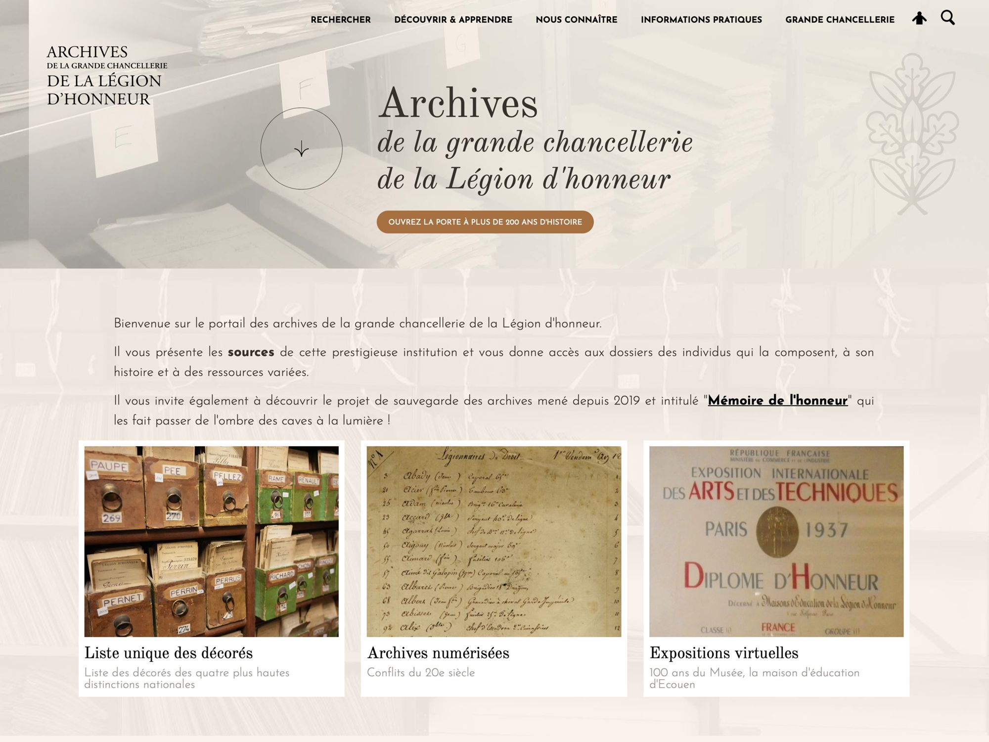 Archives de la grande chancellerie de la Légion d'honneur